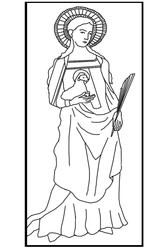 Saint Agnes coloring page