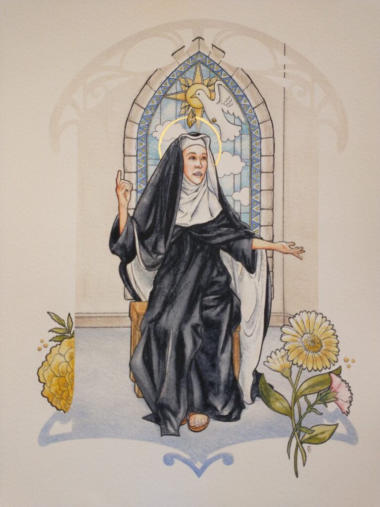 St. Hildegard from The Women Doctors of the Church by Colleen Pressprich 
