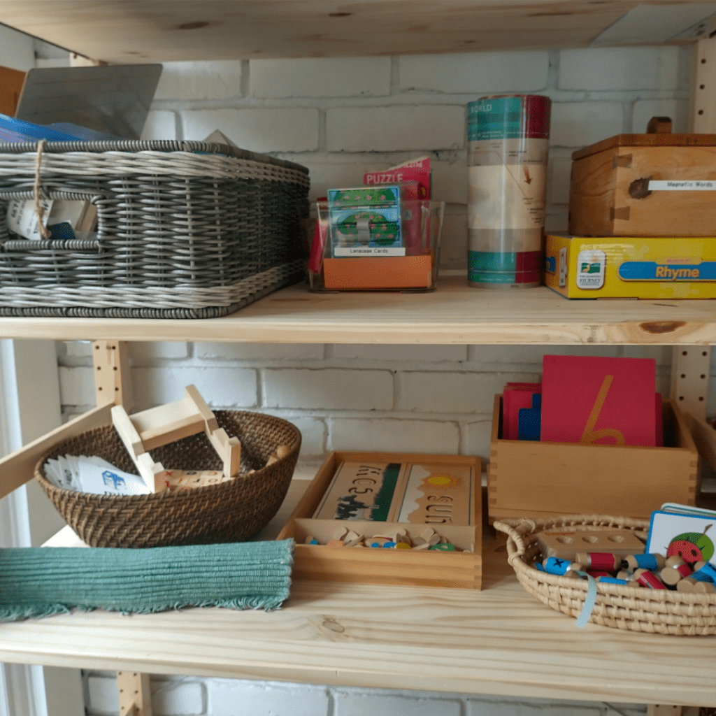 Montessori shelves at home