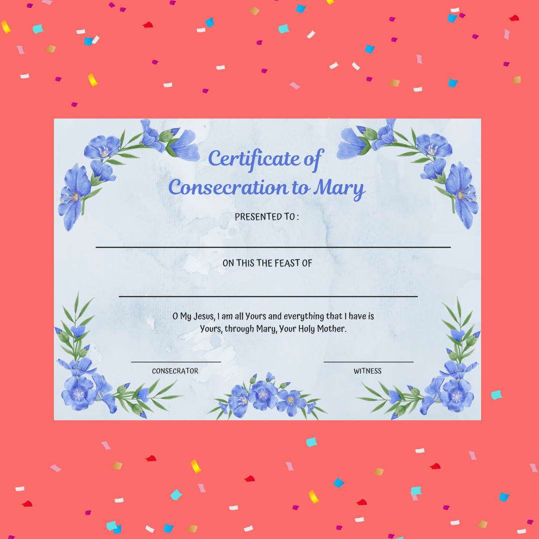 Marian Consecration Certificate